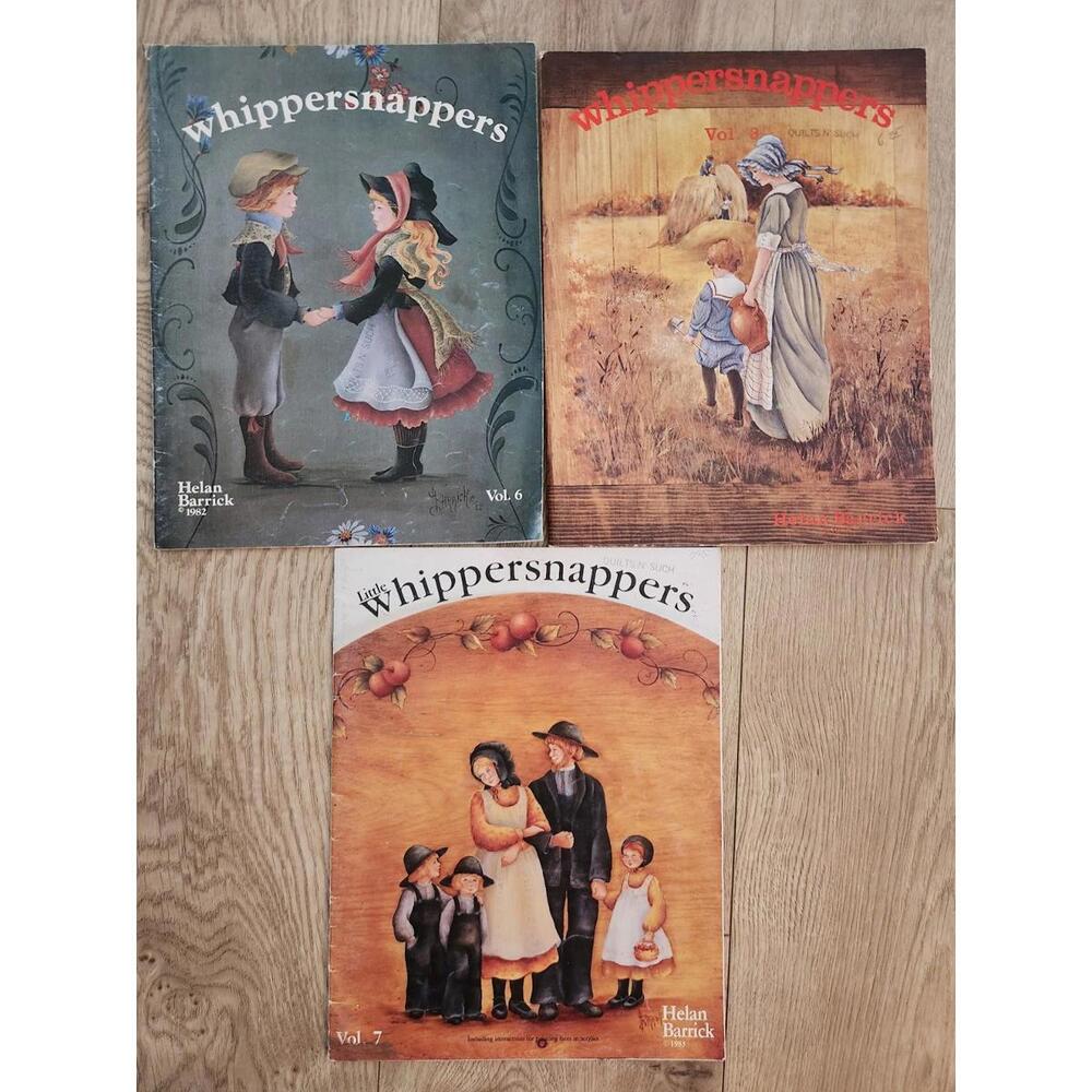 Vintage Tole Pattern 3 Book Lot Whippersnappers Helan Barrick Folk Art Primitive